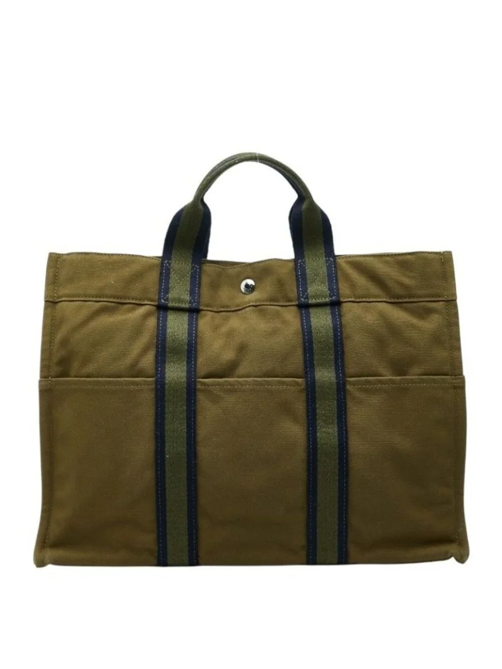 Hermes Fourre Tout MM Tote Green Canvas